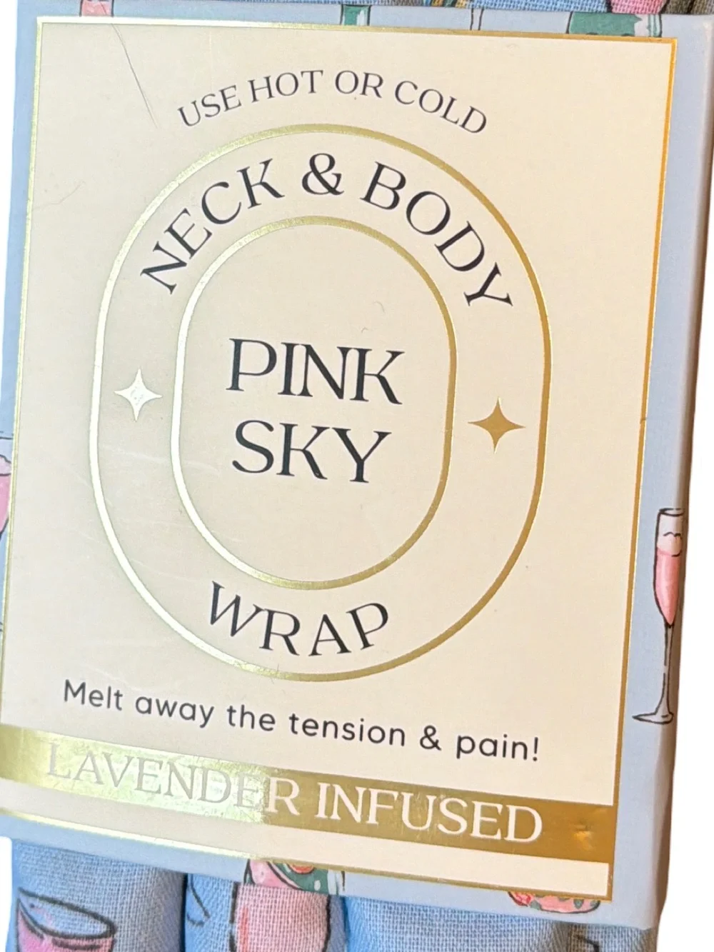 Pink Sky NWT Lavender-Infused Neck & Body Wrap & Eye Mask Pampering Gift Set